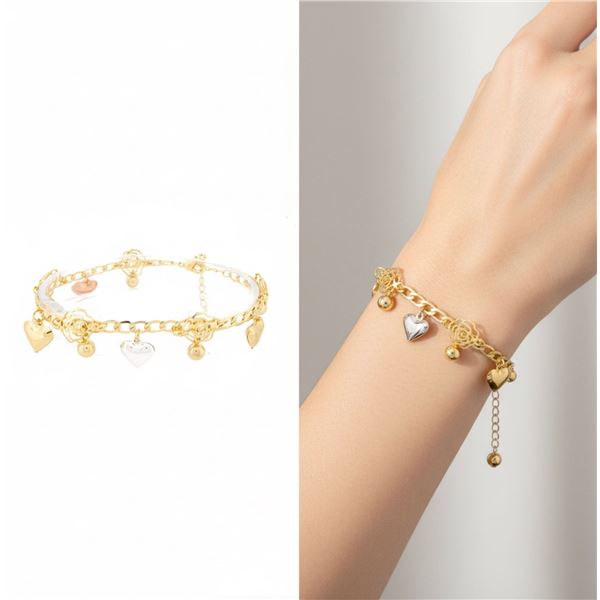 18Kt Gold Layered Oro Laminado Puffed Heart Charm