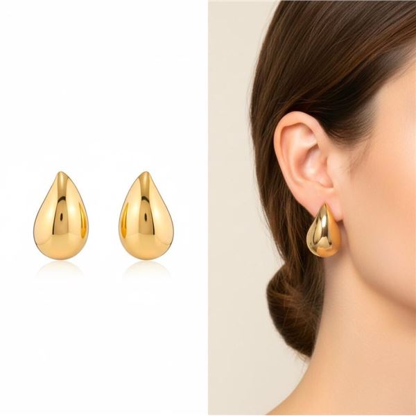 Lingna 18kt Oro Laminado Pear Shape Earrings Butte