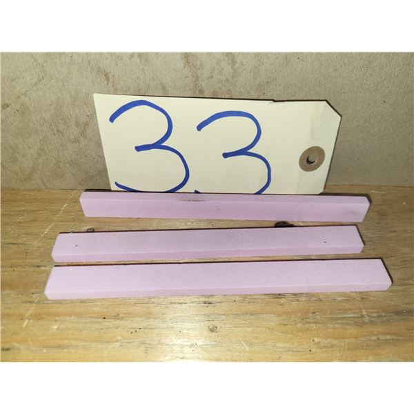 Lot(3) de Pierre d'Affutage Rose / Pink Grinding Stone 6"x 1/2" x 1/4"