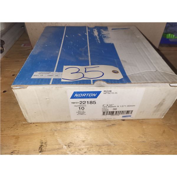 Box(10) of NORTON Abrasives Belt 4" x 54" Gr.36