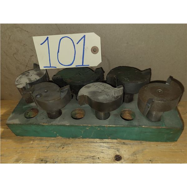 Racking of 6 Carbide Tipped T-Cutter 3" shank 1"