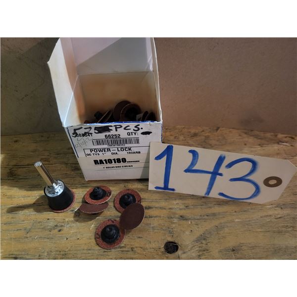 Box(52) of MERIT Rolloc Disc 1" Gr.180 with Mandrel