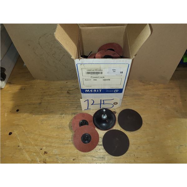 Box(50) of MERIT Quick Change Disc 3" Gr.320 with Mandrel