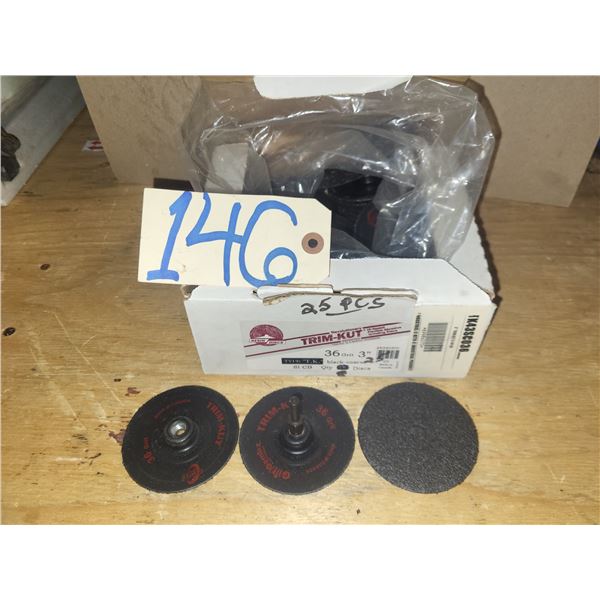 Box(25) of TRIM-KUT Disc 3" Gr. 36 with Mandrel