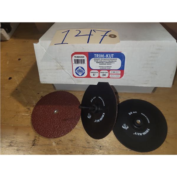 TRIM-Kut Sanding Disc 5" x 1/4"-20 Gr.24 with Mandrel