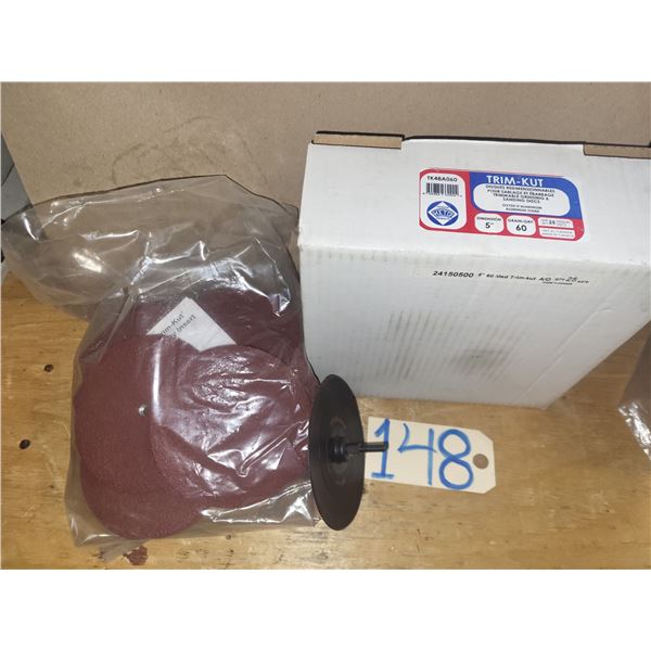 TRIM-Kut Sanding Disc 5" x 1/4"-20 Gr.60 with Mandrel