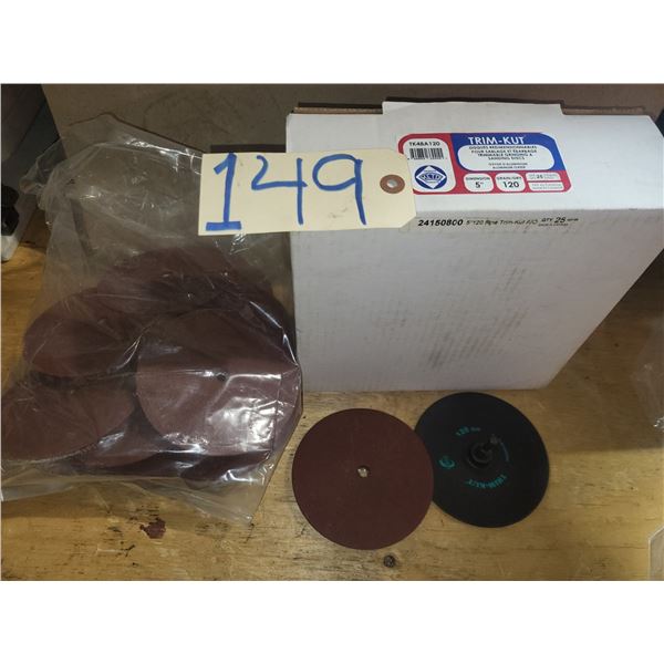 TRIM-Kut Sanding Disc 5" x 1/4"-20 Gr.120 with Mandrel