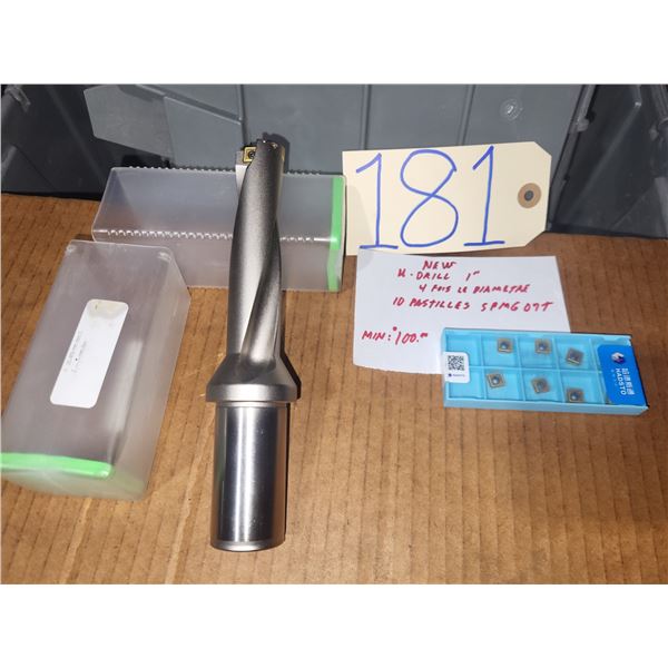 New U-Drill 1" with Inserts(10) SPMG 07T