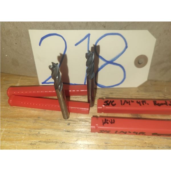 Set(2) of Solid Carbide End Mill 1/4" 4fl.