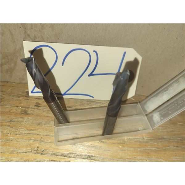 Set(2) of Solid Carbide End Mill 3/8" 2fl.