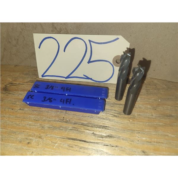 Set(2) of Solid Carbide End Mill 3/8" 4fl.