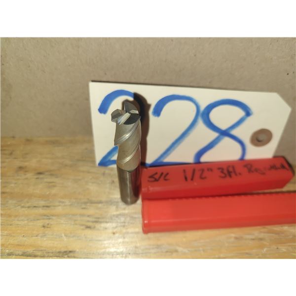 Solid Carbide End Mill 1/2" 3fl. Regrinded tip