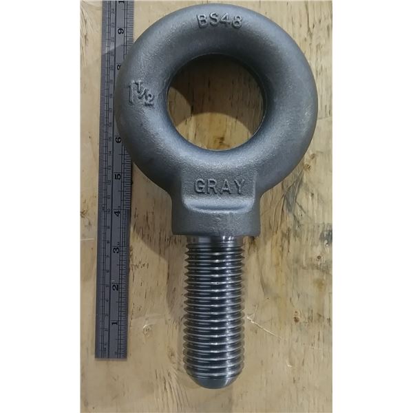 New Gray Tools BS48 Eye Bolt, 5-3/16" Dia., 3 1/2" L,