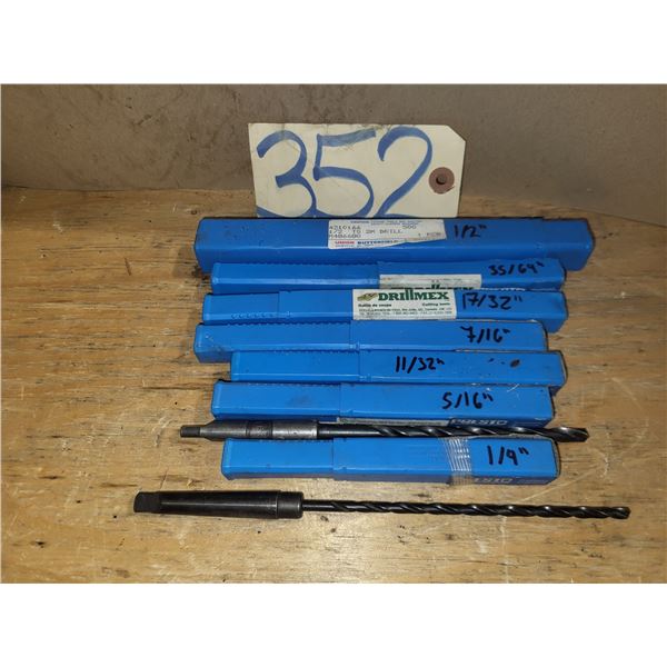 Lot(9) of small Taper Shank Drill (description)