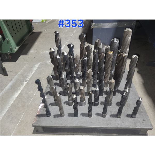 Wood Rack of (38) Taper Shank Drill & Core Drill