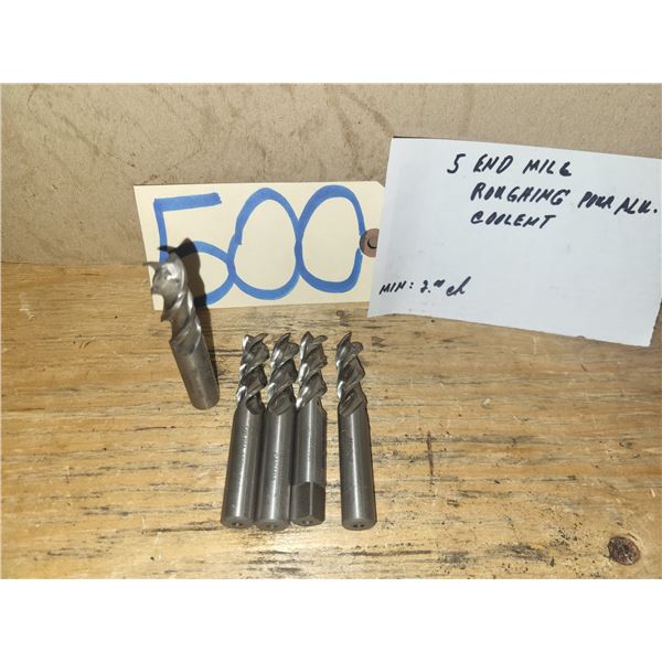 Lot(5) of HSS AluPower End Mill 1/2" 3fl. Coolant through