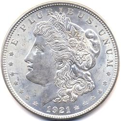 NICE 1921 MORGAN SILVER DOLLAR-MS64
