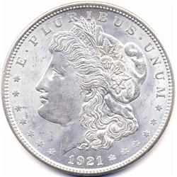 BRIGHT WHITE 1921 MORGAN SILVER DOLLAR-MS64