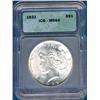 Image 1 : GEM 1922 US SILVER PEACE DOLLAR-CERTIFIED ICG MS64