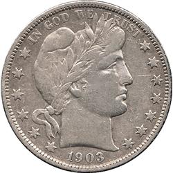 1903 SILVER BARBER HALF DOLLAR-LIGHTLY CIRC