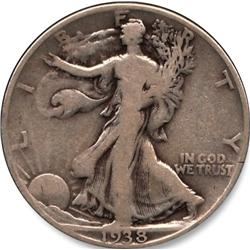 KEY DATE 1938-D SILVER LIBERTY WALKER-NICE