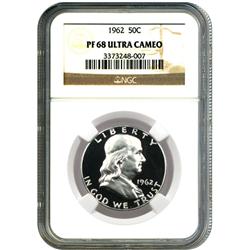 BEAUTIFUL GEM 1963 SILVER FRANKLIN HALF DOLLAR PROOF-PF68 ULTRA CAMEO