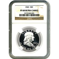 BEAUTIFUL GEM 1962 SILVER FRANKLIN HALF DOLLAR PROOF-PF68 ULTRA CAMEO