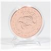 Image 3 : 1 OZ PISCES COPPER ROUND IN CAPSULE & STAND