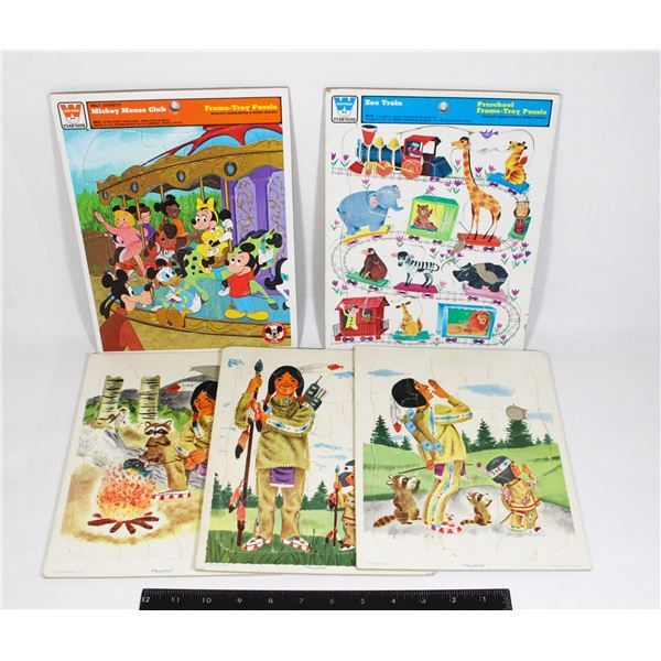 BUNDLE OF VINTAGE PRESCHOOL FRAME-TRAY PUZZLES