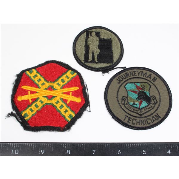 LOT OF 3 MILITARY PATCHES