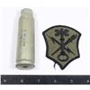 Image 1 : 20 MM DUMMY ROUND CASING WITH A MILITARY PATCH