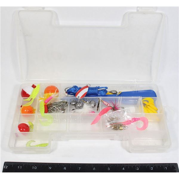 STORAGE CONTAINER WITH FISHING TACKLE