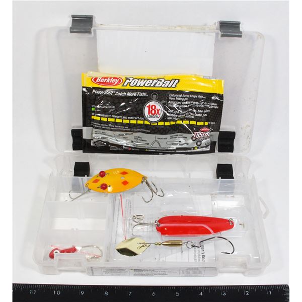 STORAGE CONTAINER WITH FISHING TACKLE