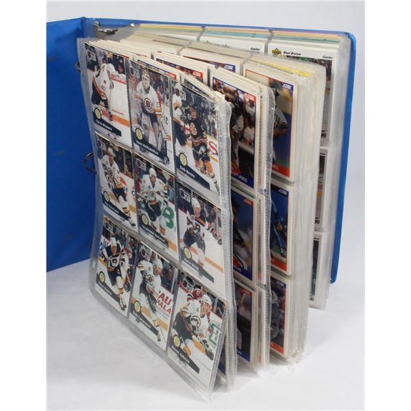 BLUE BINDER FULL OF SPORTS CARDS