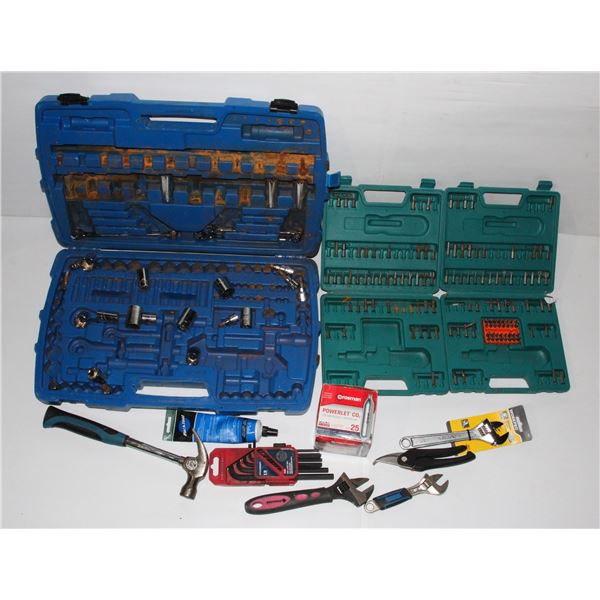 BOX OF MICS. TOOL CASES UN COMPLETE SETS