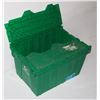 Image 1 : GREEN STORAGE TOTE WITH BUILT IN LID
