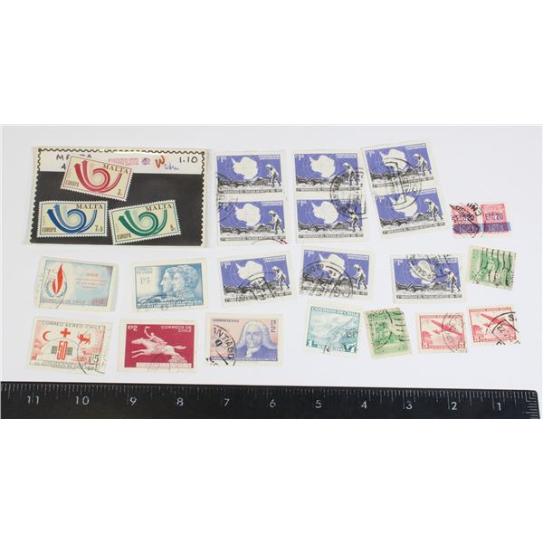 LOT OF MALTA EUROPA STAMPS AND OTHER WORLD