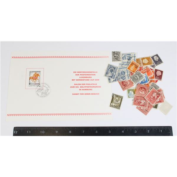 LUXEMBOURG COMMEMORATIVE STAMP ON CARD WITH