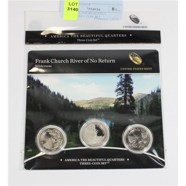 AMERICA THE BEAUTIFUL QUARTERS 3 COIN SET