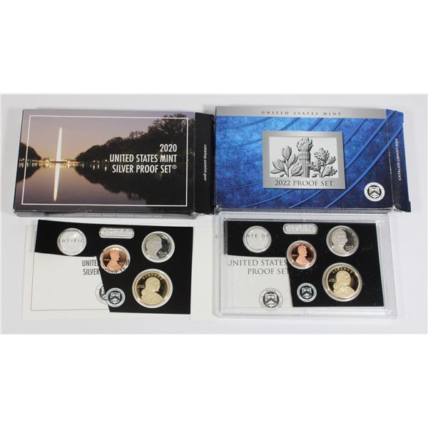 2022 AND 2020 USA INCOMPLETE PROOF SETS
