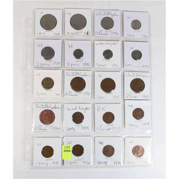 20 COINS ALL UNITED KINGDOM