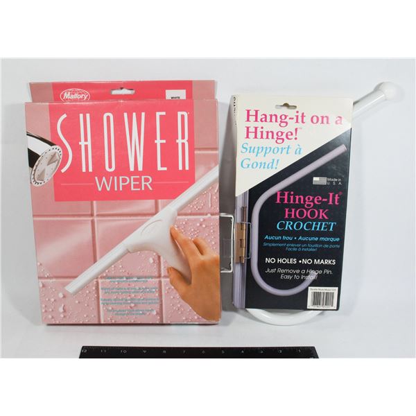NEW VINTAGE SHOWER WIPER / HINGE-IT HOOK