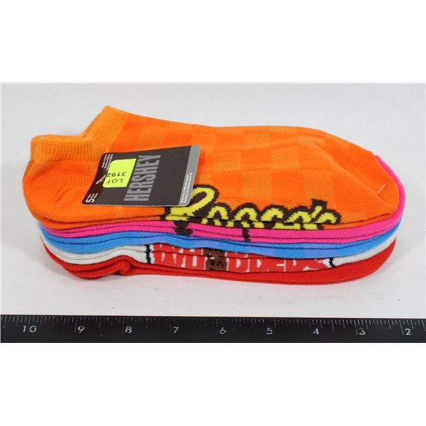 NEW 5 PAIR PACK WOMENS HERSHEY LOW CUT SOCKS