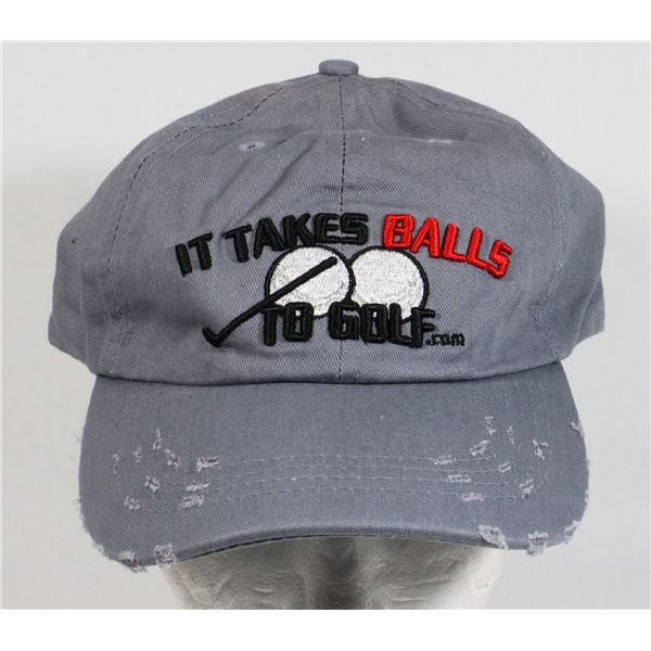 BRAND NEW WITH TAGS GREY “IT TAKES BALLS TO GOLF”