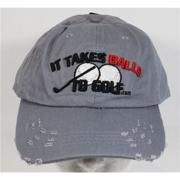 BRAND NEW WITH TAGS GREY “IT TAKES BALLS TO GOLF”
