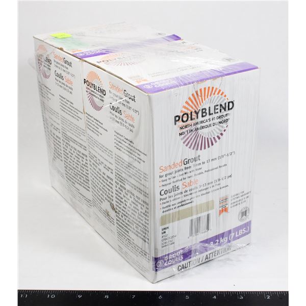 TWO POLYBLEND 3.2KG (7LB) BAGS OF SANDED GROUT