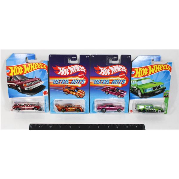 LOT OF 4 NEW SEALED HOT WHEELS 2 ULTRA HOTS AND