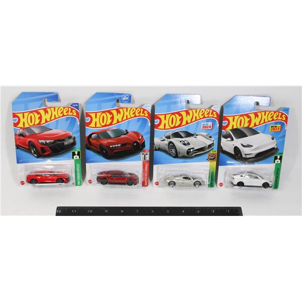 LOT OF 4 NEW SEALED HOT WHEELS INCL. AUDI TESLA
