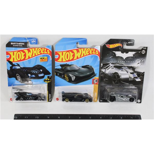 LOT OF 3 NEW SEALED HOT WHEELS BATMAN THEME