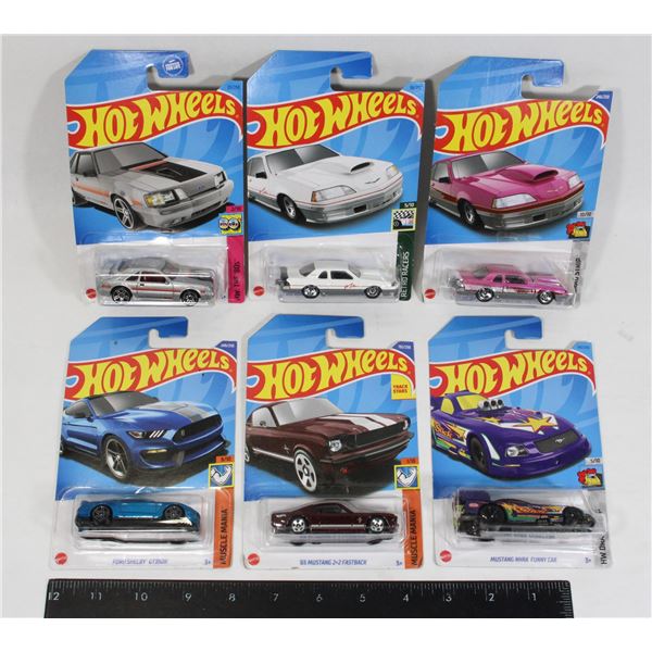 LOT OF 6 NEW SEALED HOT WHEELS MUSTANGS
